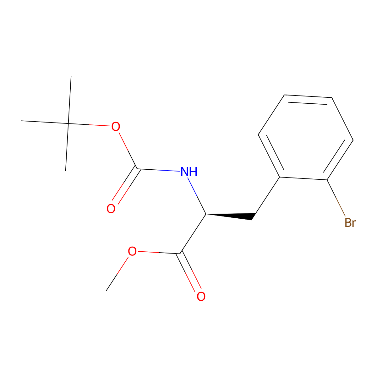 methyl (2S)-3-(2-bromophenyl)-2-{[(tert-butoxy)carbonyl]amino}propanoate molecular structure, CAS 446059-10-5