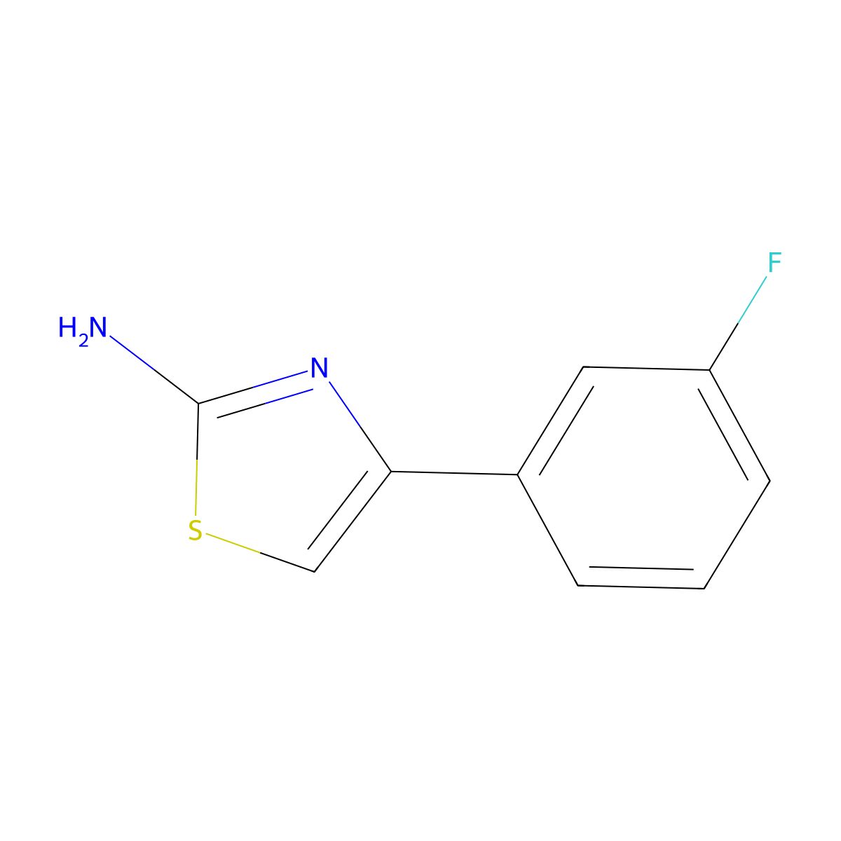 4-(3-Fluorophenyl)-1,3-thiazol-2-amine molecular structure, CAS 446065-20-9