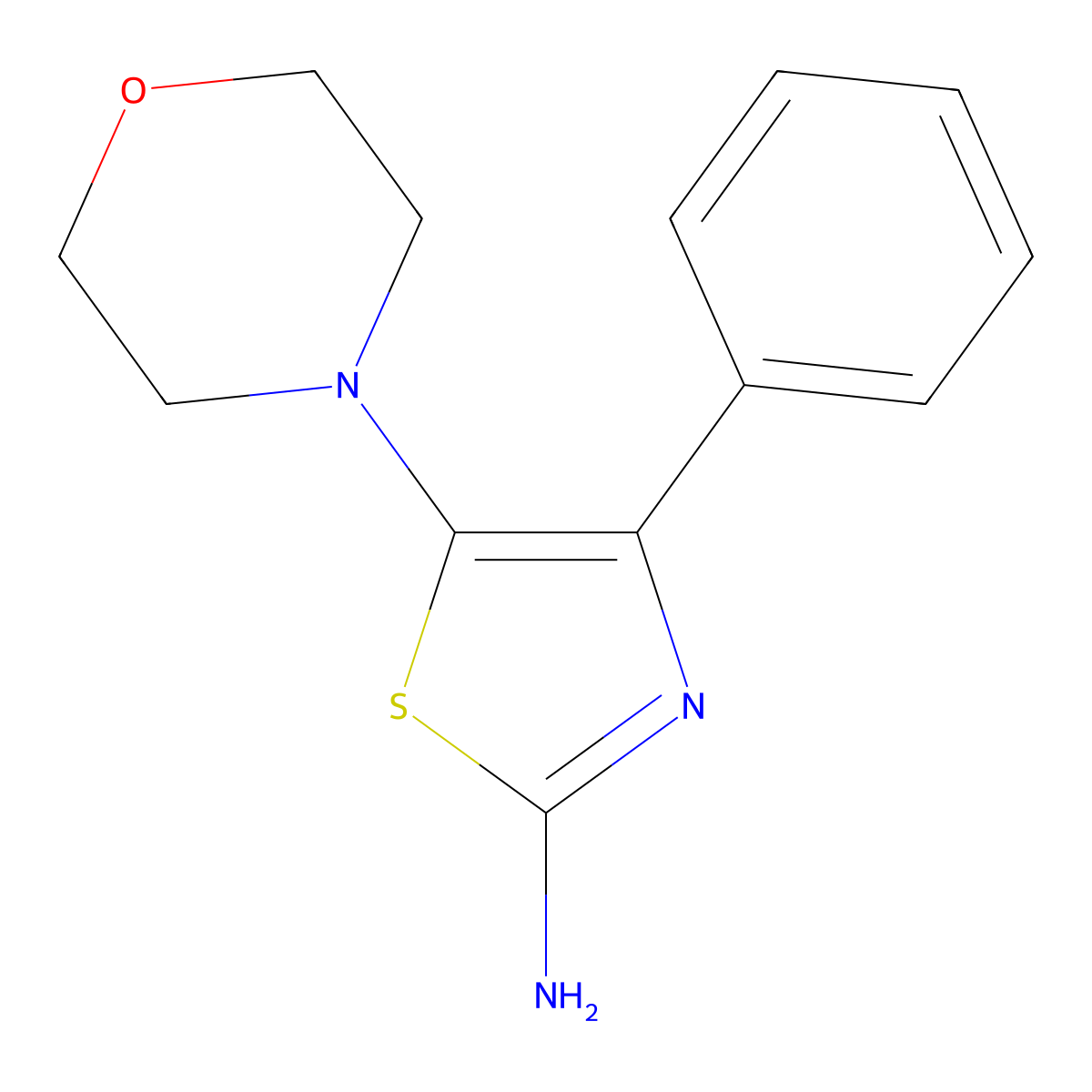 5-(4-Morpholinyl)-4-phenyl-2-thiazolamine molecular structure, CAS 446065-21-0