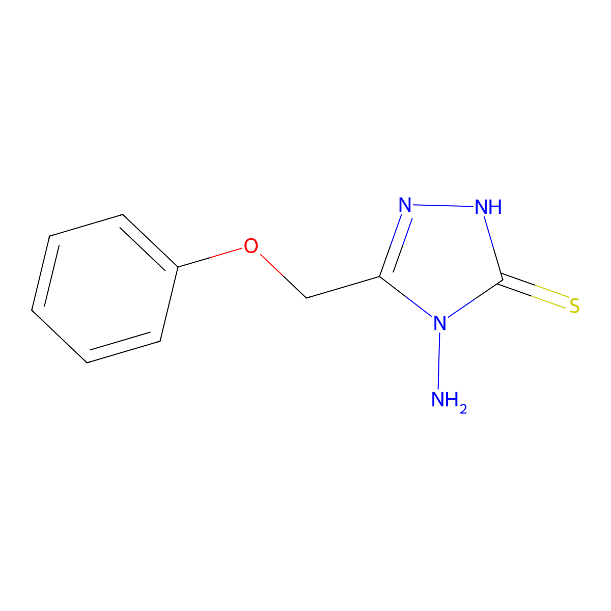 4-Amino-2,4-dihydro-5-(phenoxymethyl)-3H-1,2,4-triazole-3-thione molecular structure, CAS 4461-15-8