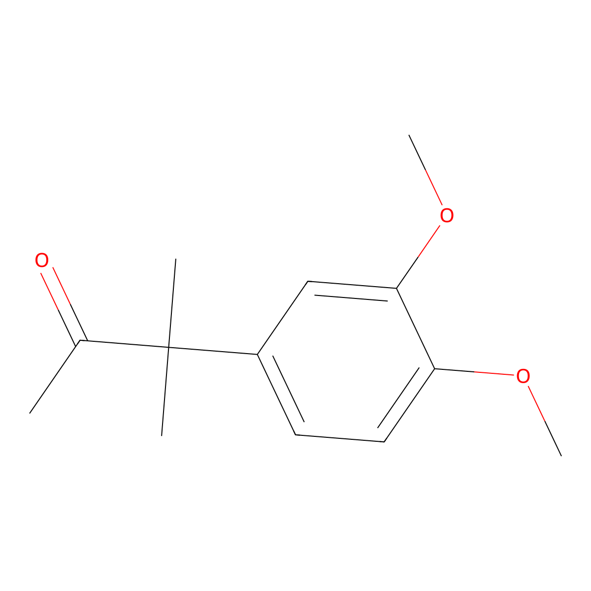 3-(3,4-Dimethoxyphenyl)-3-methylbutan-2-one molecular structure, CAS 4461-99-8