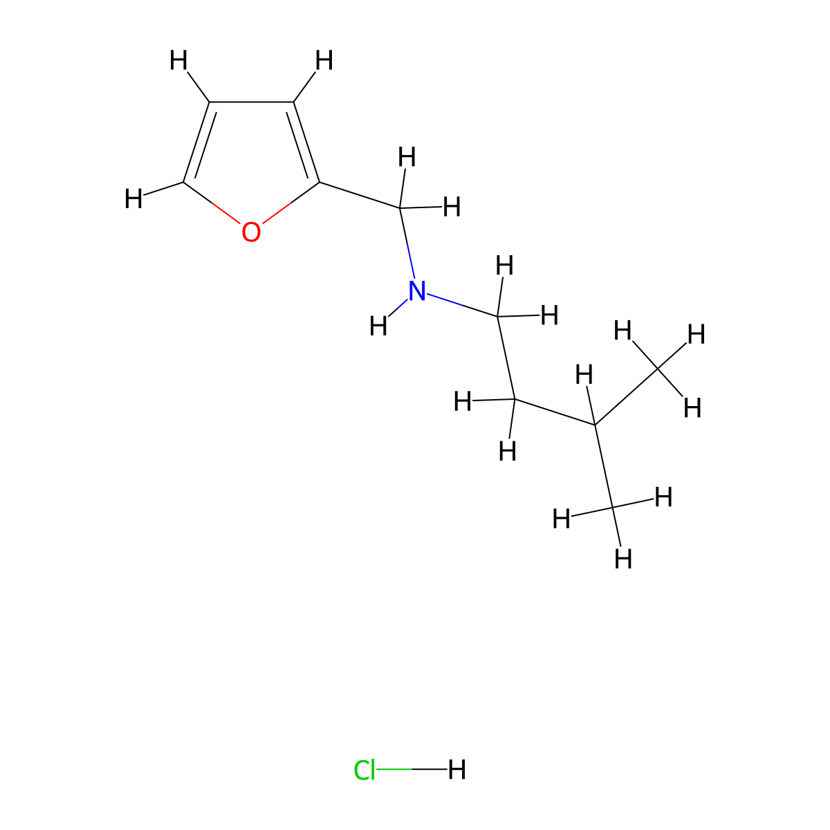 [(Furan-2-yl)methyl](3-methylbutyl)amine hydrochloride molecular structure, CAS 4462-16-2