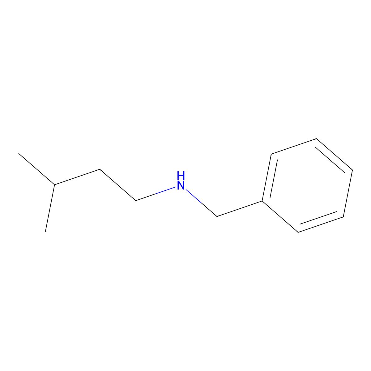 N-benzyl-3-methylbutan-1-amine molecular structure, CAS 4462-17-3