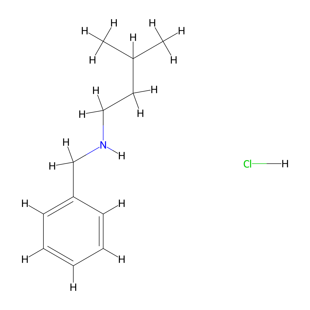Benzyl(3-methylbutyl)amine hydrochloride molecular structure, CAS 4462-18-4