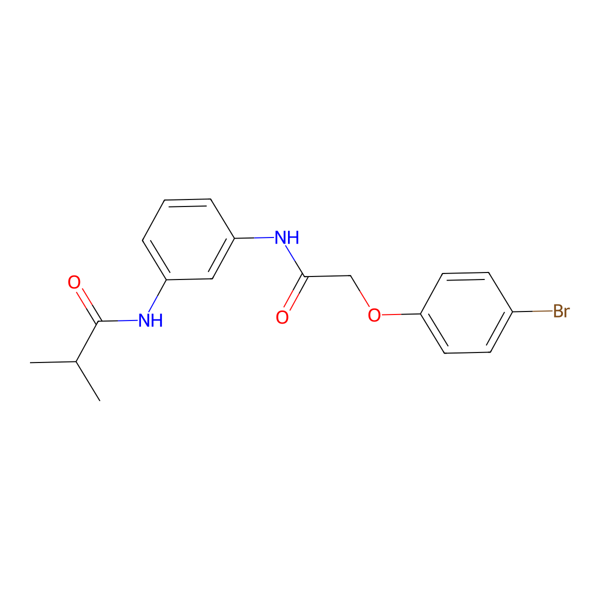 N-(3-{[(4-bromophenoxy)acetyl]amino}phenyl)-2-methylpropanamide molecular structure, CAS 446247-47-8