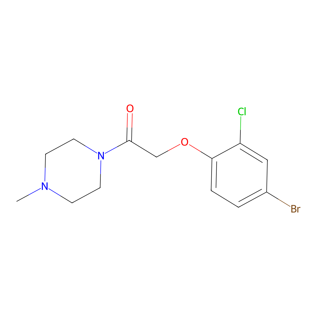 2-(4-Bromo-2-chlorophenoxy)-1-(4-methylpiperazin-1-yl)ethanone molecular structure, CAS 446250-61-9