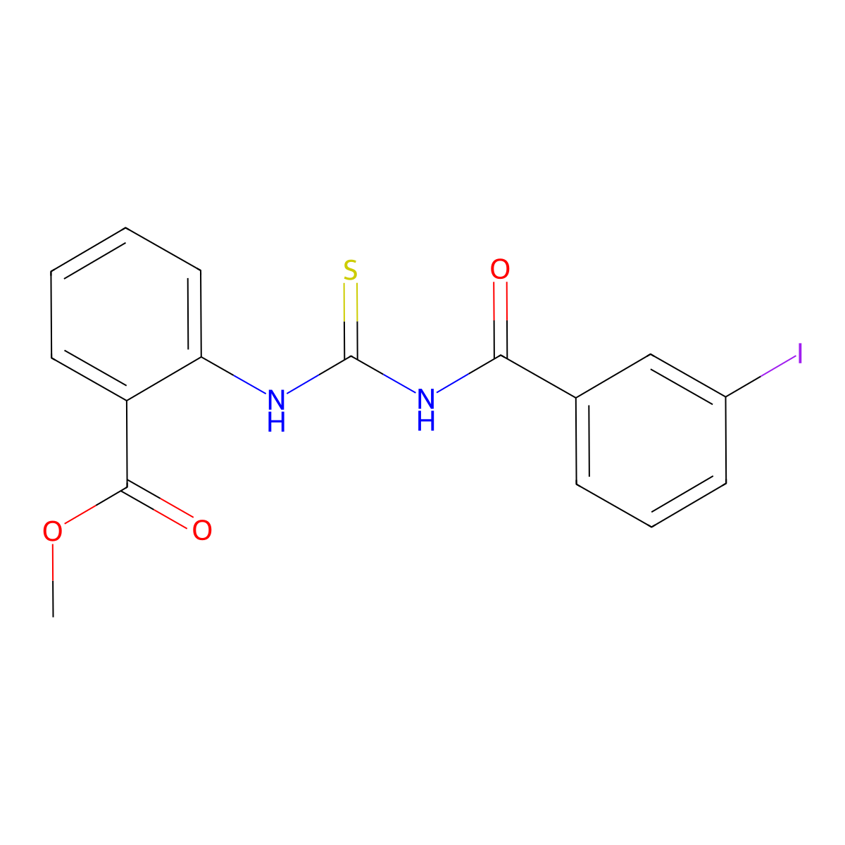 Methyl 2-[(3-iodobenzoyl)carbamothioylamino]benzoate molecular structure, CAS 446250-81-3