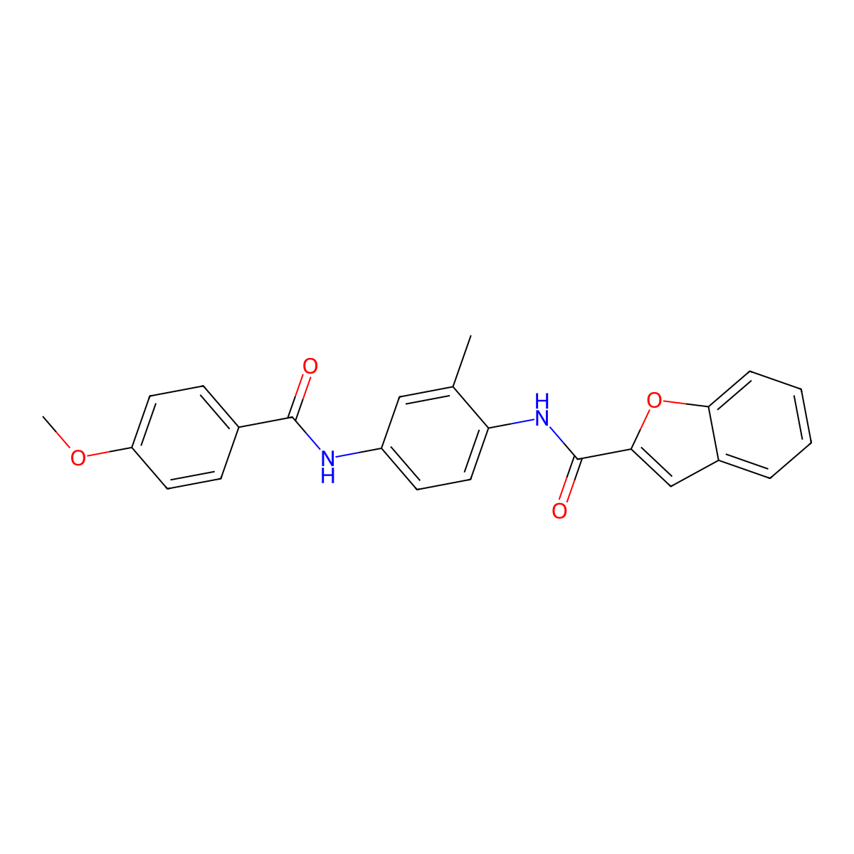 N-[4-[(4-methoxybenzoyl)amino]-2-methylphenyl]-1-benzofuran-2-carboxamide molecular structure, CAS 446257-89-2