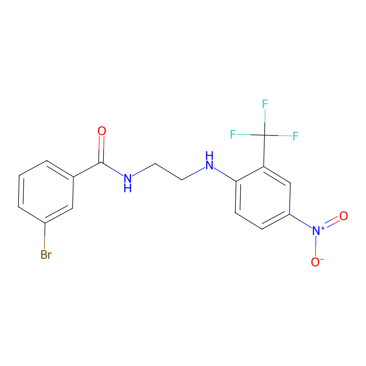 3-bromo-N-[2-[4-nitro-2-(trifluoromethyl)anilino]ethyl]benzamide molecular structure, CAS 446258-36-2