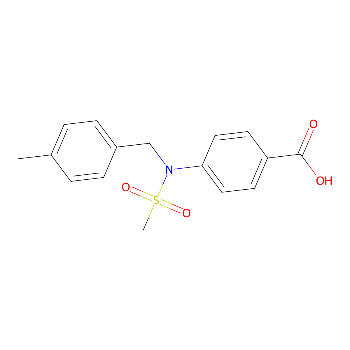 4-[(4-Methylbenzyl)(methylsulfonyl)amino]benzoic acid molecular structure, CAS 446259-00-3