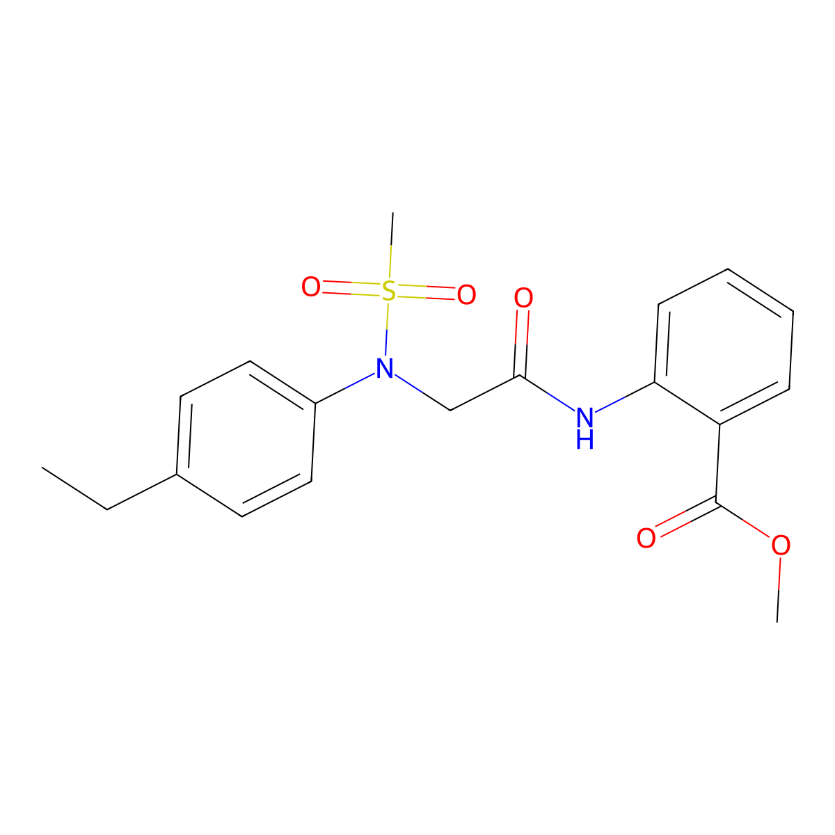 methyl 2-{[N-(4-ethylphenyl)-N-(methylsulfonyl)glycyl]amino}benzoate molecular structure, CAS 446259-23-0