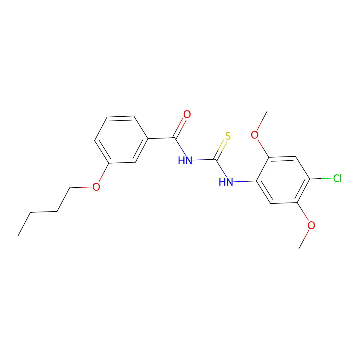 3-butoxy-N-[(4-chloro-2,5-dimethoxyphenyl)carbamothioyl]benzamide molecular structure, CAS 446259-80-9