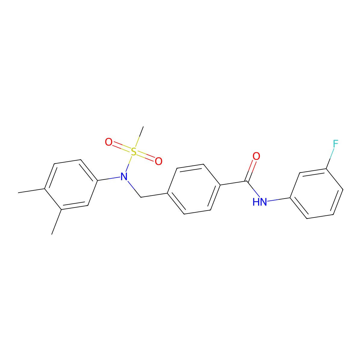 4-[(3,4-dimethyl-N-methylsulfonylanilino)methyl]-N-(3-fluorophenyl)benzamide molecular structure, CAS 446260-55-5
