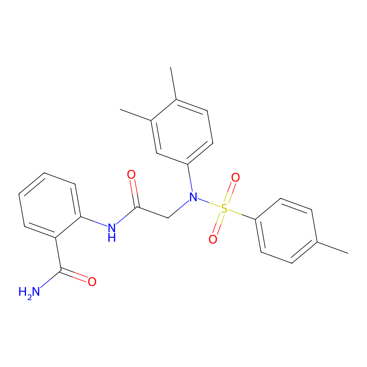 2-({N-(3,4-dimethylphenyl)-N-[(4-methylphenyl)sulfonyl]glycyl}amino)benzamide molecular structure, CAS 446261-21-8