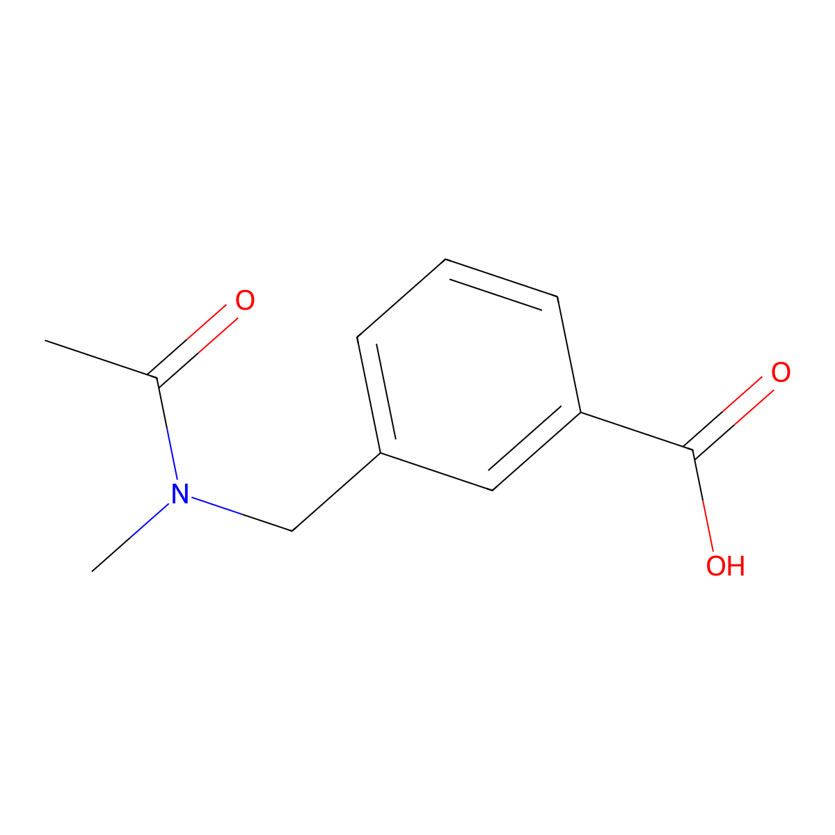 3-[(N-methylacetamido)methyl]benzoic acid molecular structure, CAS 446263-92-9