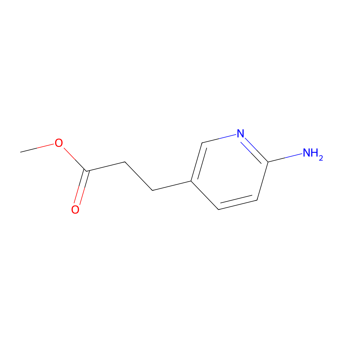 Methyl 3-(6-aminopyridin-3-yl)propanoate molecular structure, CAS 446263-95-2