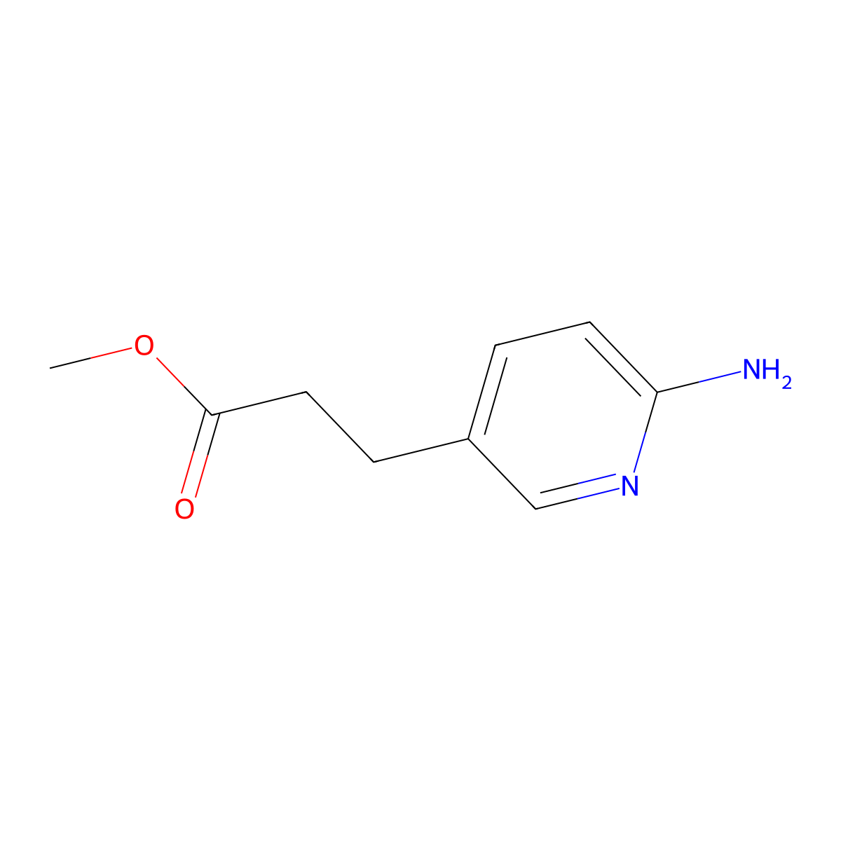 Methyl 3-(6-aminopyridin-3-yl)propanoate molecular structure, CAS 446263-95-2