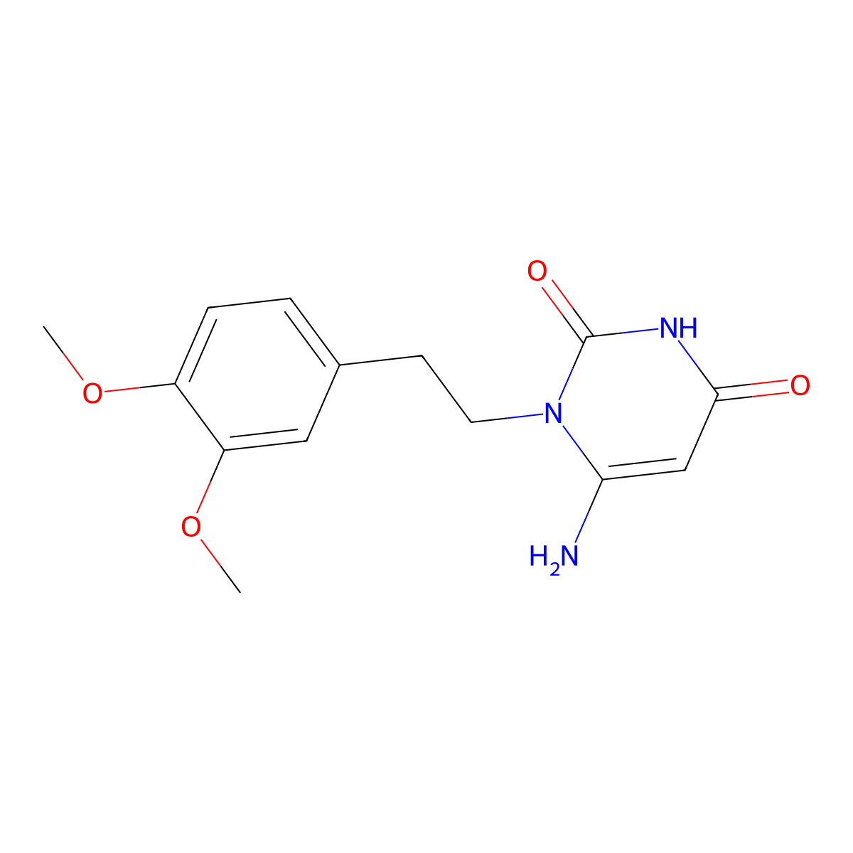 6-Amino-1-[2-(3,4-dimethoxyphenyl)ethyl]-2,4(1H,3H)-pyrimidinedione molecular structure, CAS 446266-76-8