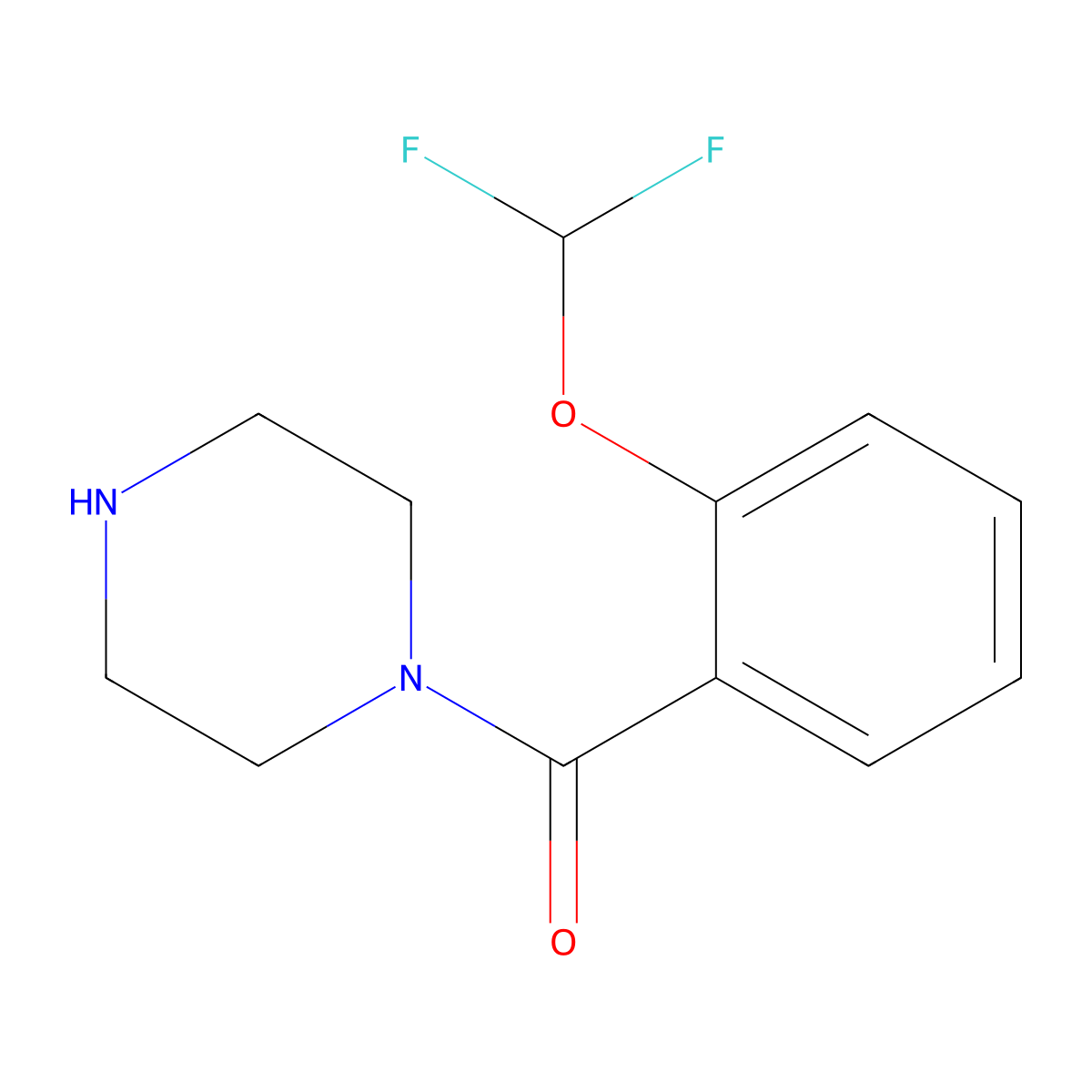 1-(2-(Difluoromethoxy)benzoyl)piperazine molecular structure, CAS 446267-49-8