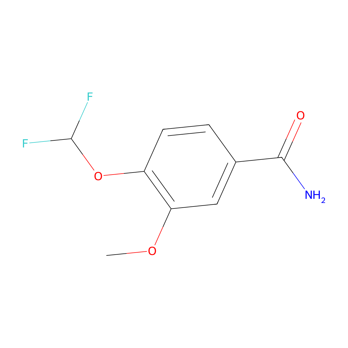 4-(Difluoromethoxy)-3-methoxybenzamide molecular structure, CAS 446267-55-6