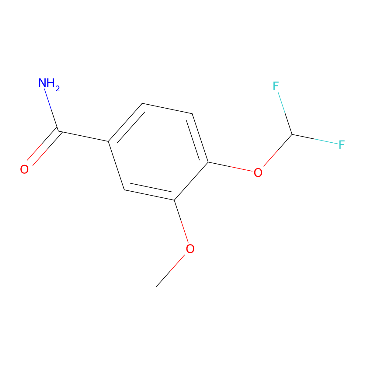 4-(Difluoromethoxy)-3-methoxybenzamide molecular structure, CAS 446267-55-6