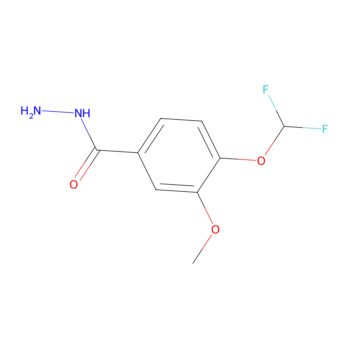 4-(Difluoromethoxy)-3-methoxybenzohydrazide molecular structure, CAS 446267-81-8