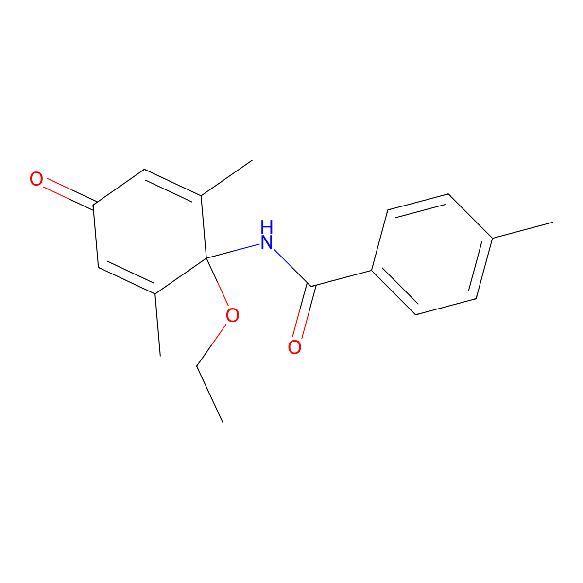 N-(1-ethoxy-2,6-dimethyl-4-oxocyclohexa-2,5-dien-1-yl)-4-methylbenzamide molecular structure, CAS 446269-13-2