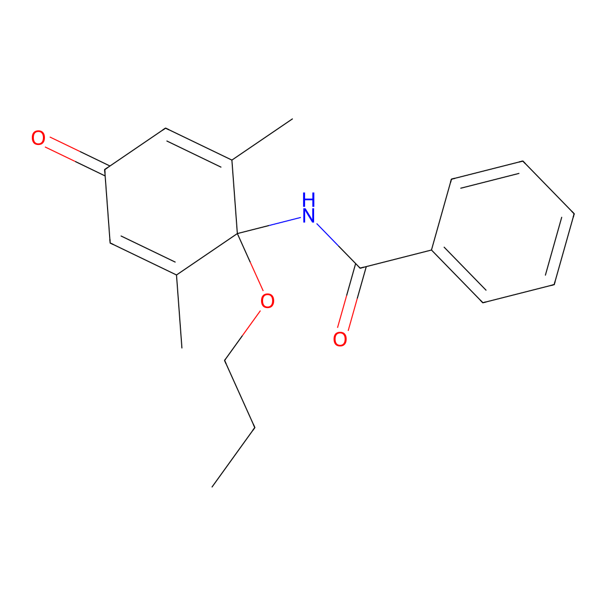 N-(2,6-dimethyl-4-oxo-1-propoxycyclohexa-2,5-dien-1-yl)benzamide molecular structure, CAS 446269-16-5