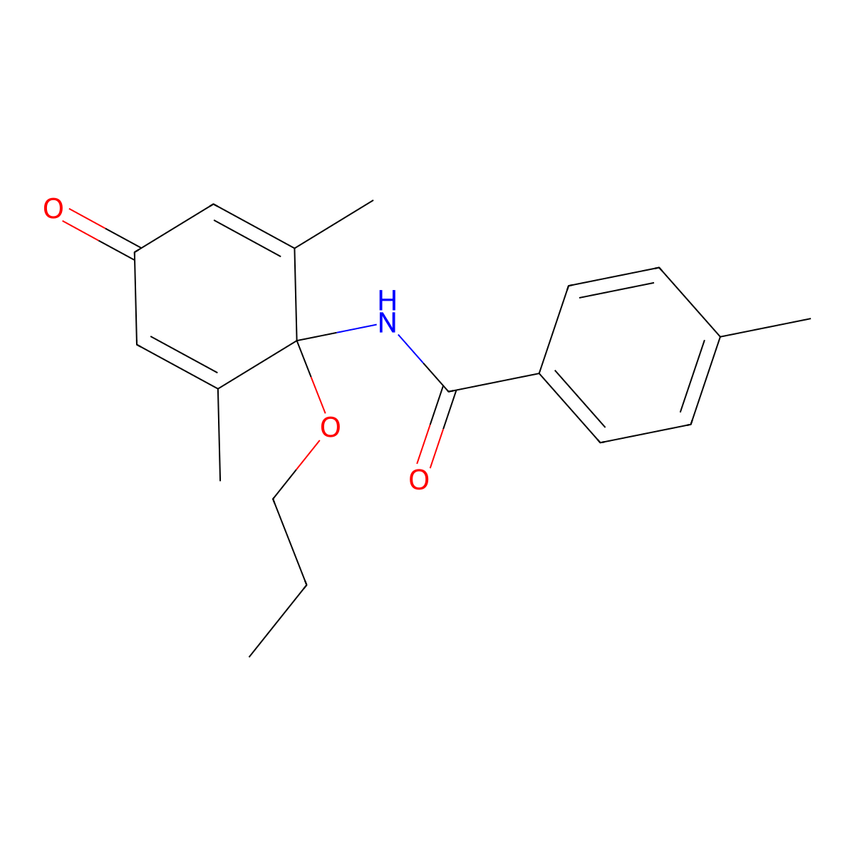 N-(2,6-dimethyl-4-oxo-1-propoxycyclohexa-2,5-dien-1-yl)-4-methylbenzamide molecular structure, CAS 446269-17-6