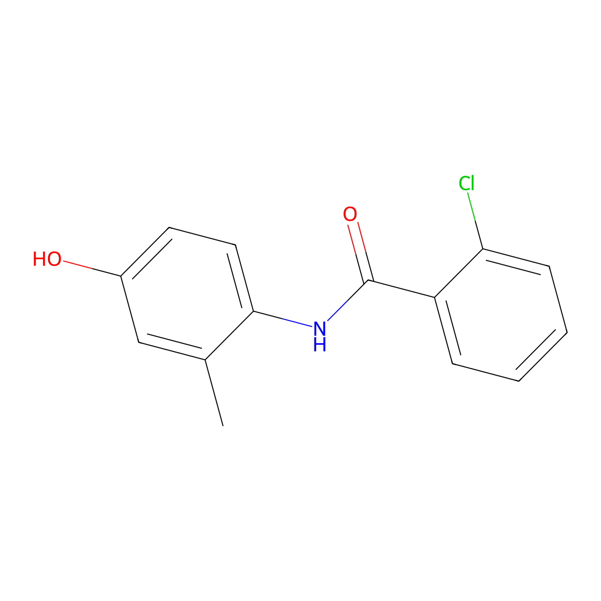 2-chloro-N-(4-hydroxy-2-methylphenyl)benzamide molecular structure, CAS 446269-27-8