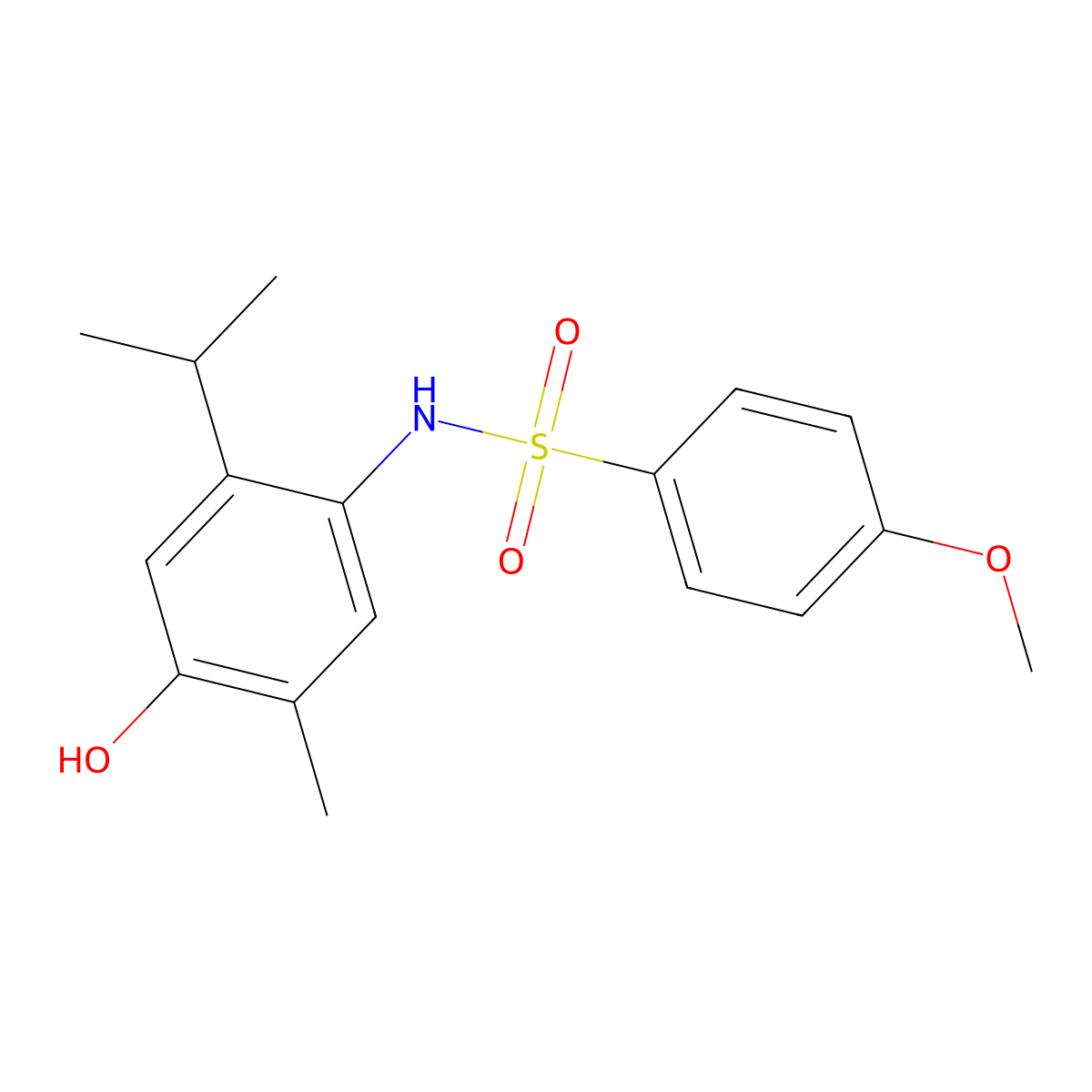 N-(4-hydroxy-2-isopropyl-5-methylphenyl)-4-methoxybenzenesulfonamide molecular structure, CAS 446269-54-1
