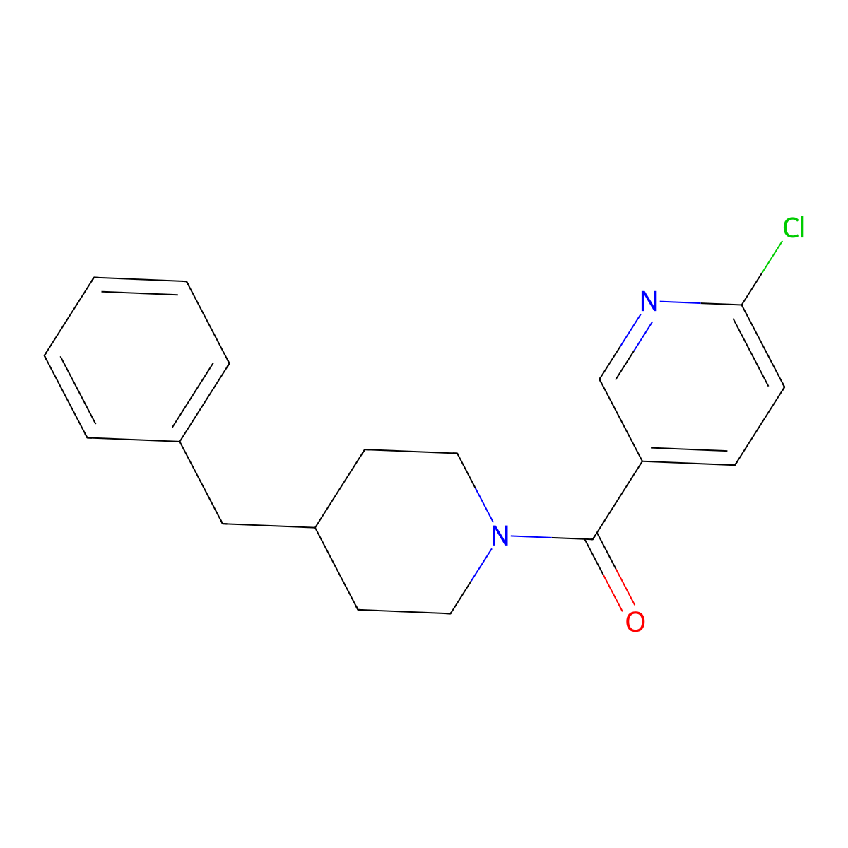 (4-Benzylpiperidin-1-yl)(6-chloropyridin-3-yl)methanone molecular structure, CAS 446269-57-4