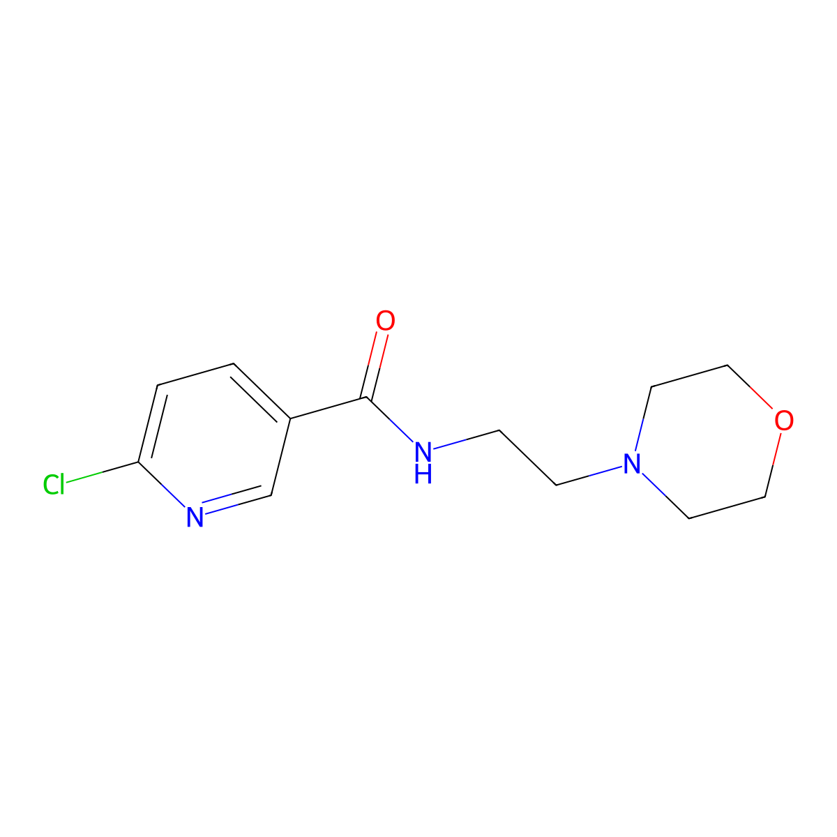 6-Chloro-N-(2-morpholinoethyl)nicotinamide molecular structure, CAS 446269-58-5