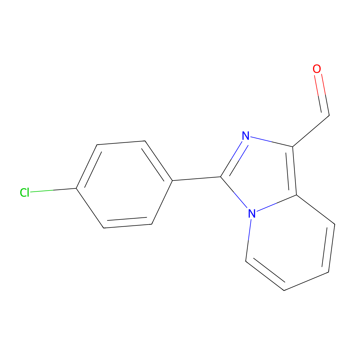 3-(4-Chlorophenyl)imidazo[1,5-a]pyridine-1-carbaldehyde molecular structure, CAS 446269-62-1
