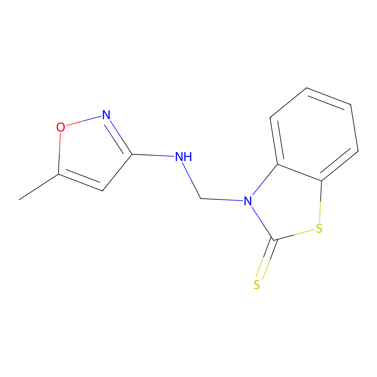 3-{[(5-methyl-1,2-oxazol-3-yl)amino]methyl}-1,3-benzothiazole-2(3H)-thione molecular structure, CAS 446269-71-2