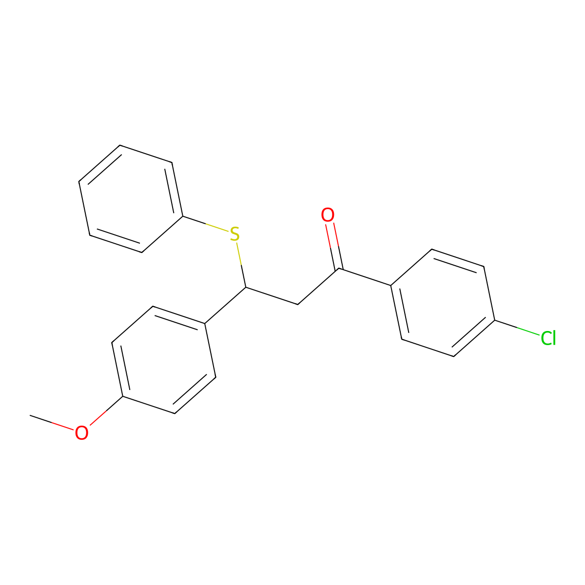 1-(4-Chlorophenyl)-3-(4-methoxyphenyl)-3-phenylthiopropan-1-one molecular structure, CAS 446270-09-3
