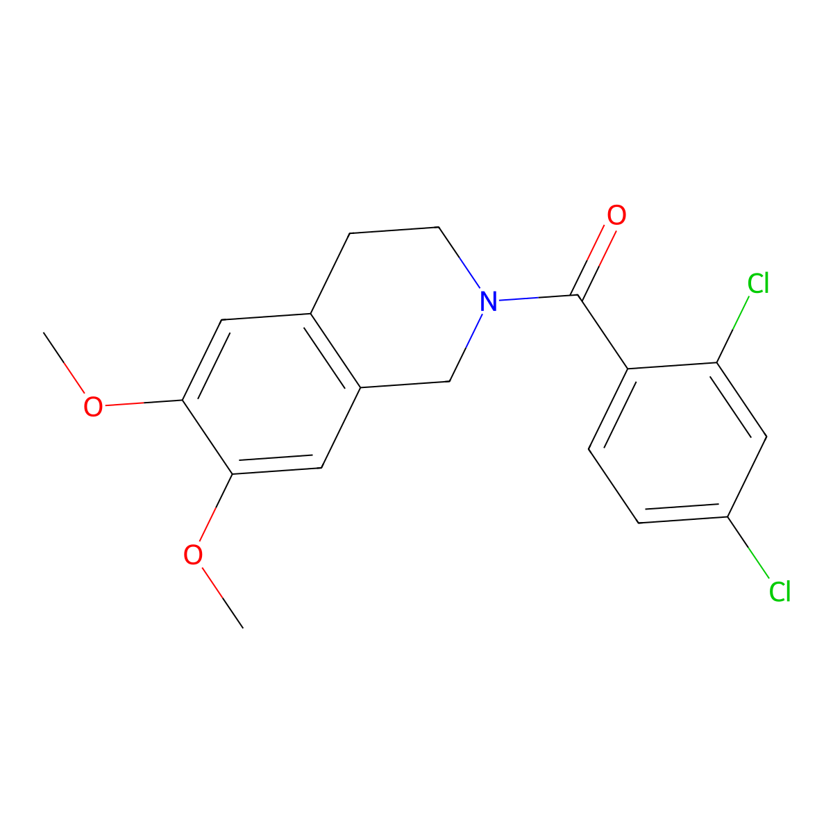 (2,4-Dichlorophenyl)(3,4-dihydro-6,7-dimethoxy-2(1H)-isoquinolinyl)methanone molecular structure, CAS 446270-63-9