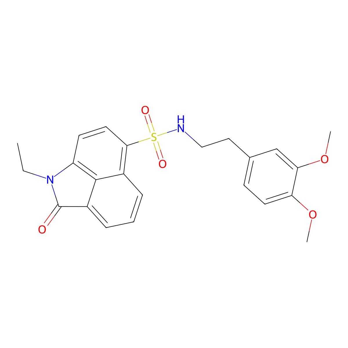 N-[2-(3,4-dimethoxyphenyl)ethyl]-1-ethyl-2-oxo-1,2-dihydrobenzo[cd]indole-6-sulfonamide molecular structure, CAS 446270-68-4