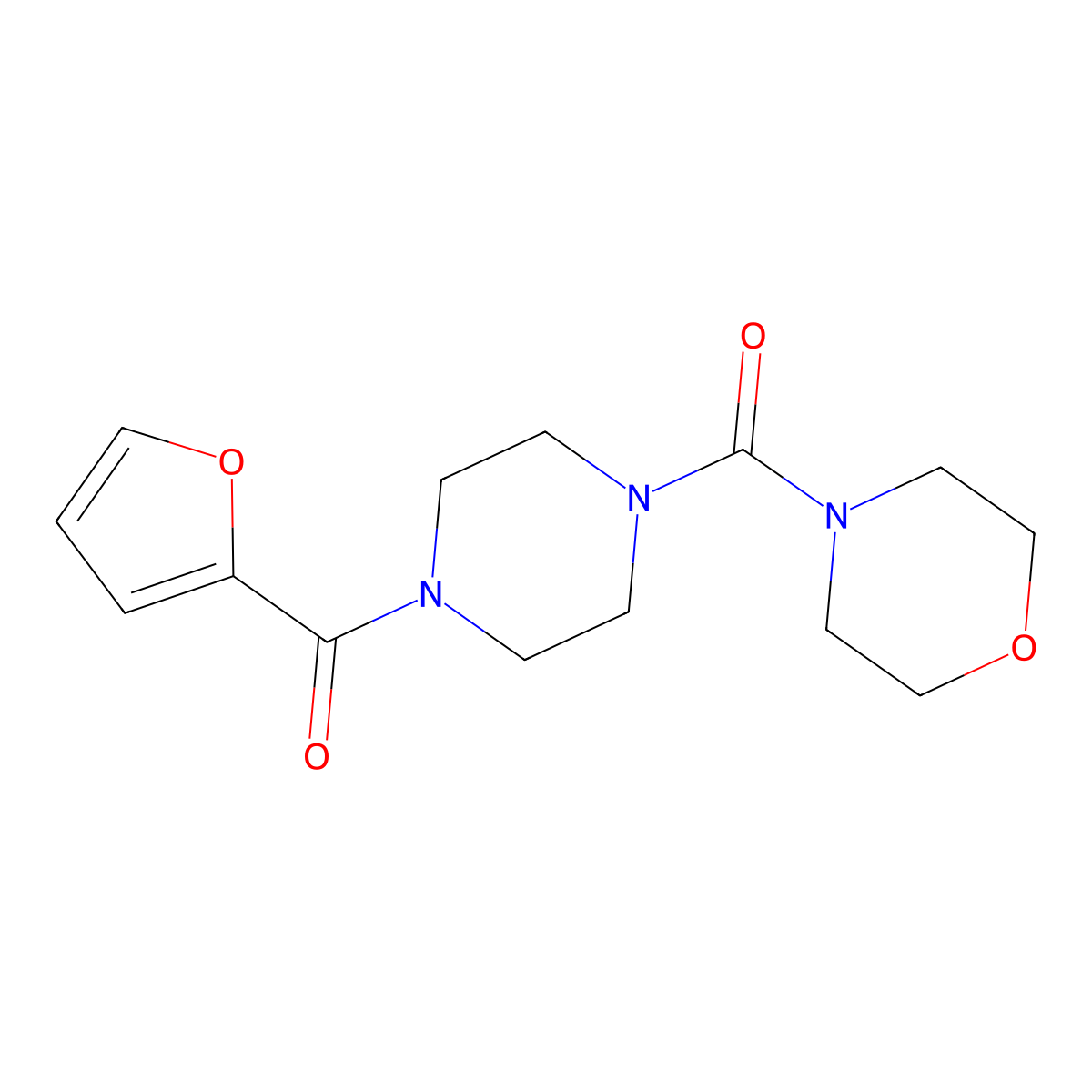 (4-(Furan-2-carbonyl)piperazin-1-yl)(morpholino)methanone molecular structure, CAS 446270-72-0