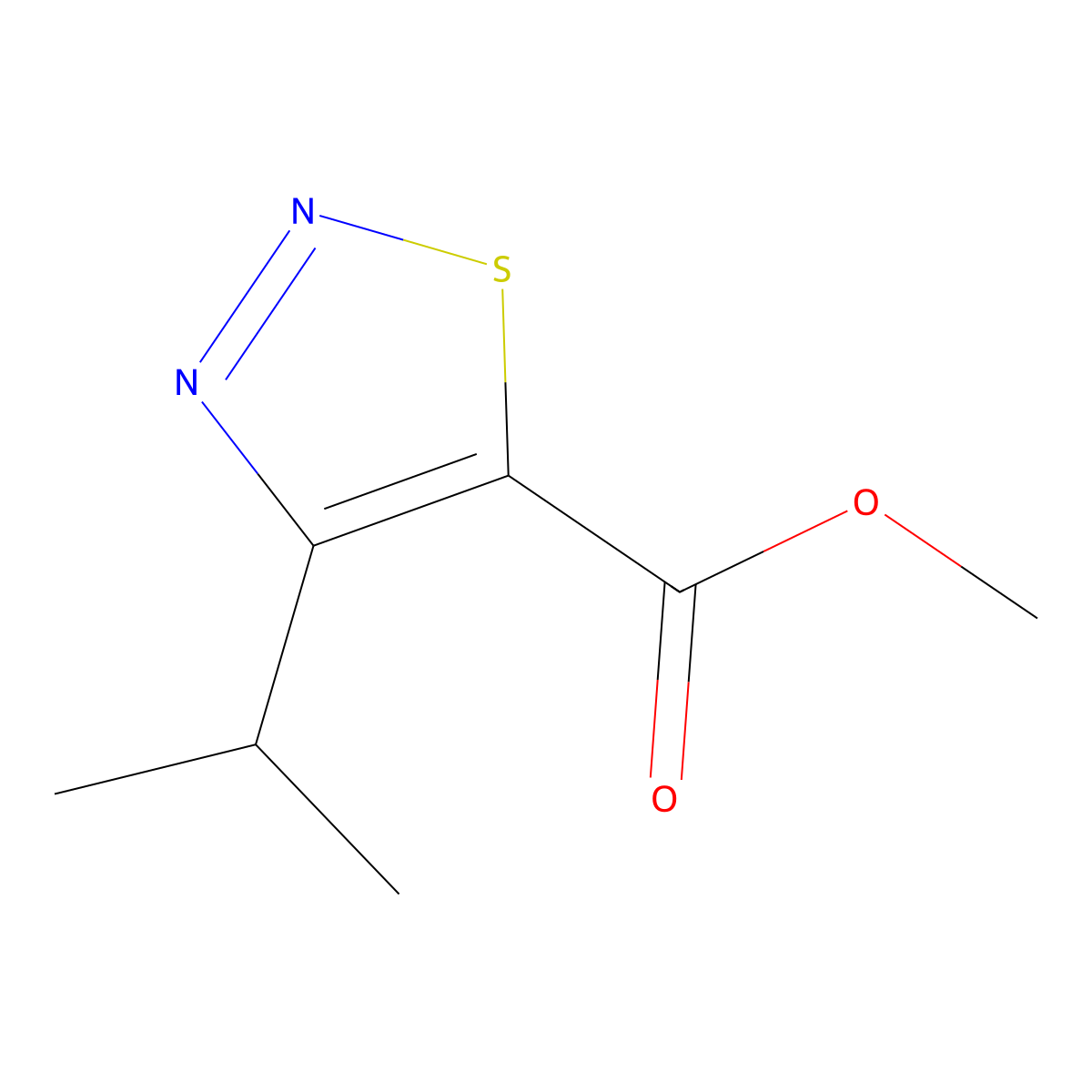 Methyl 4-isopropyl-1,2,3-thiadiazole-5-carboxylate molecular structure, CAS 446275-88-3