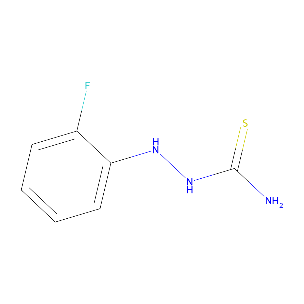 2-(2-Fluorophenyl)-1-hydrazinecarbothioamide molecular structure, CAS 446275-93-0