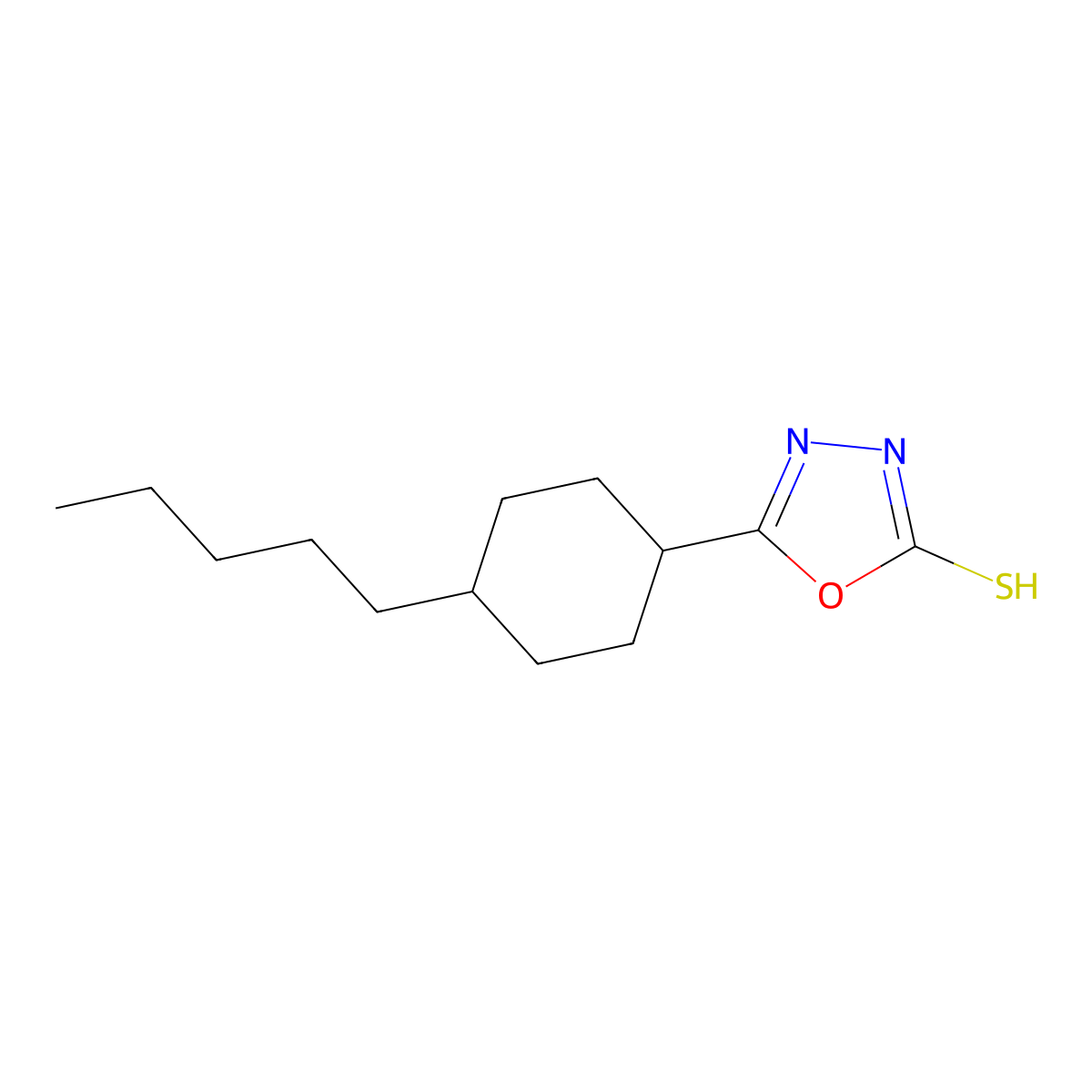 5-(4-Pentylcyclohexyl)-1,3,4-oxadiazol-2-ylhydrosulfide molecular structure, CAS 446275-94-1