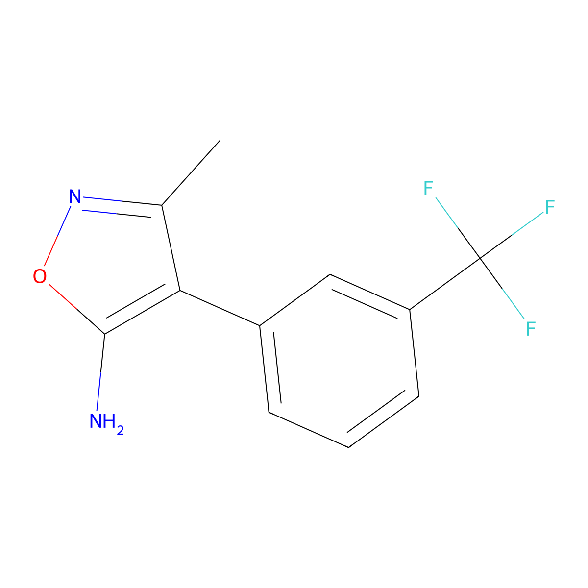 3-Methyl-4-[3-(trifluoromethyl)phenyl]-5-isoxazolamine molecular structure, CAS 446276-00-2