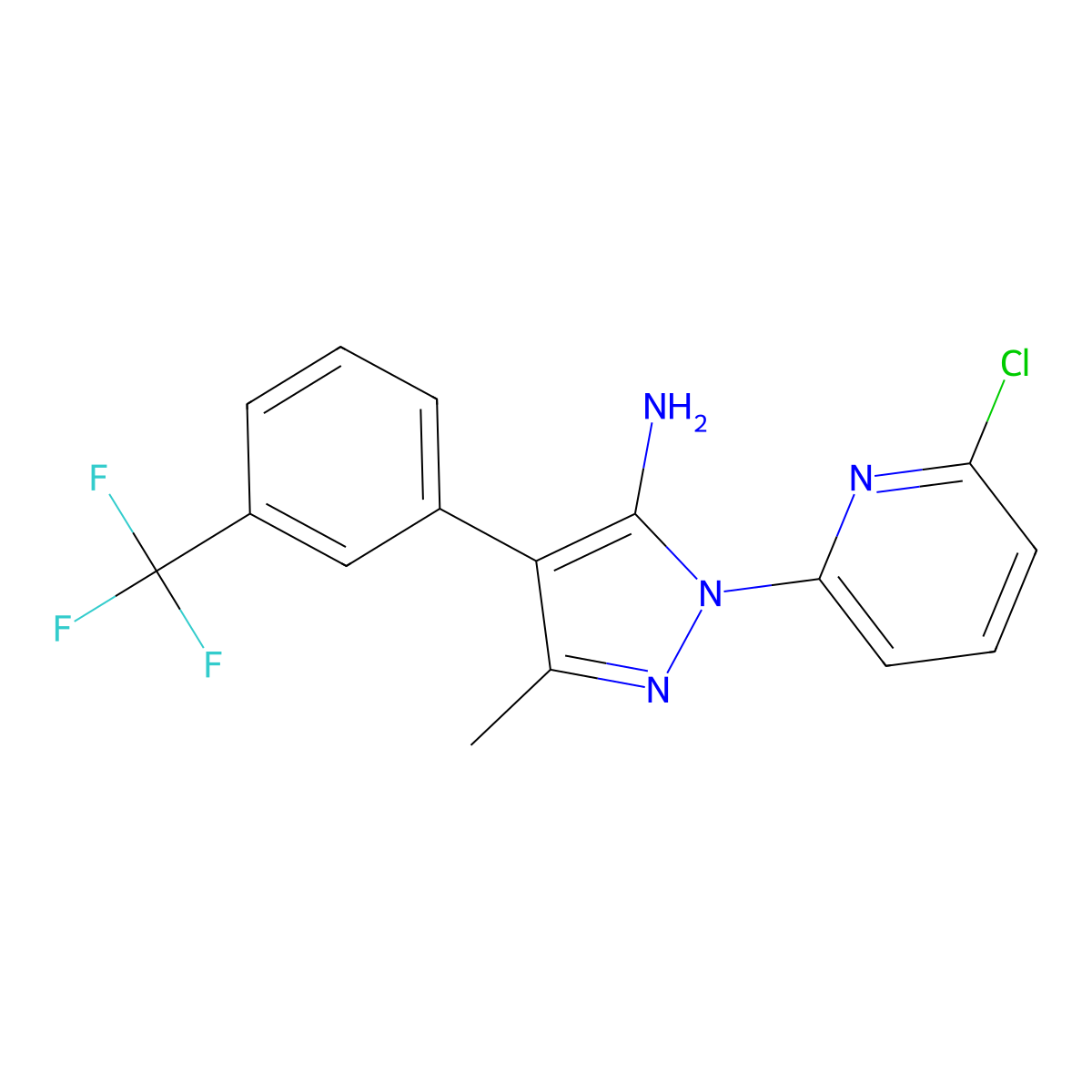 1-(6-Chloro-2-pyridinyl)-3-methyl-4-[3-(trifluoromethyl)phenyl]-1H-pyrazol-5-amine molecular structure, CAS 446276-01-3