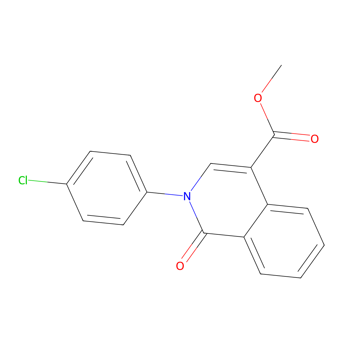 Methyl 2-(4-chlorophenyl)-1-oxo-1,2-dihydro-4-isoquinolinecarboxylate molecular structure, CAS 446276-02-4