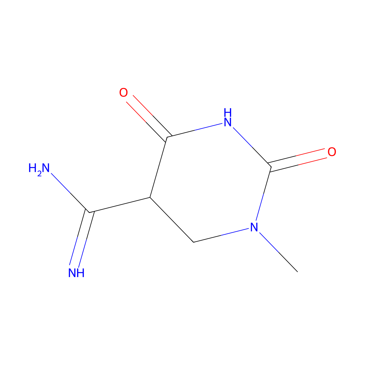 1-Methyl-2,4-dioxohexahydro-5-pyrimidinecarboximidamide molecular structure, CAS 446276-07-9