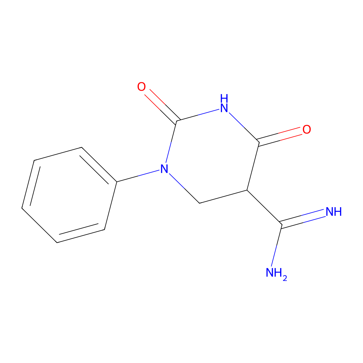 2,4-Dioxo-1-phenyl-1,3-diazinane-5-carboximidamide molecular structure, CAS 446276-08-0