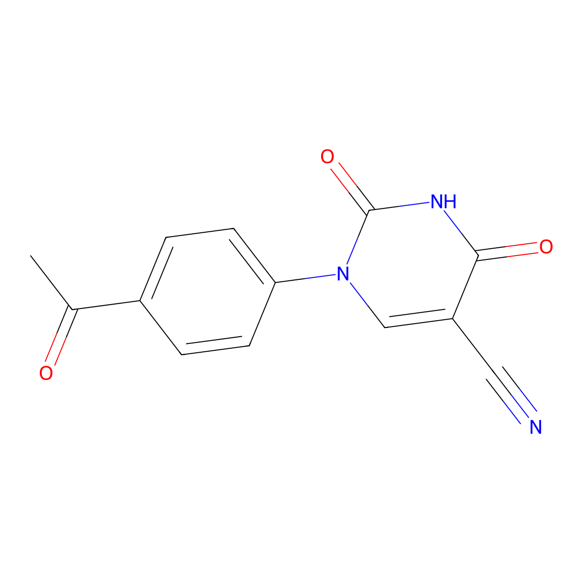 1-(4-Acetylphenyl)-1,2,3,4-tetrahydro-2,4-dioxo-5-pyrimidinecarbonitrile molecular structure, CAS 446276-09-1