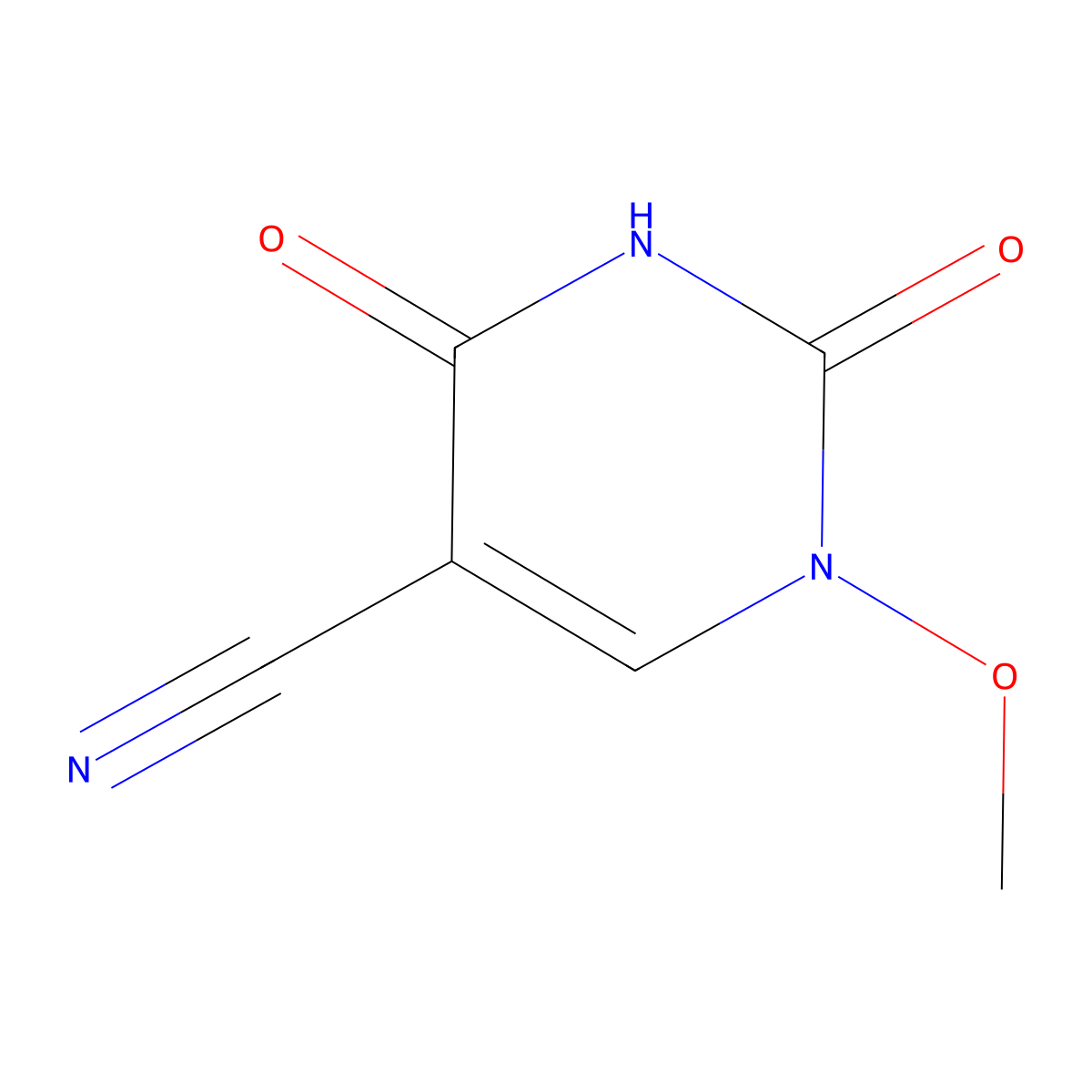 1-Methoxy-2,4-dioxo-1,2,3,4-tetrahydro-5-pyrimidinecarbonitrile molecular structure, CAS 446276-10-4