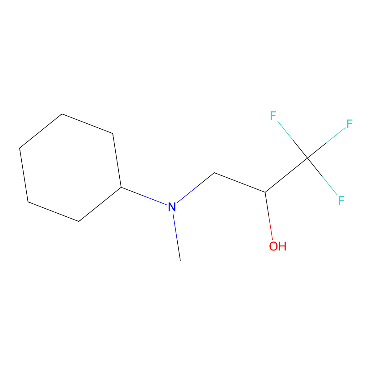 3-[Cyclohexyl(methyl)amino]-1,1,1-trifluoro-2-propanol molecular structure, CAS 446276-15-9